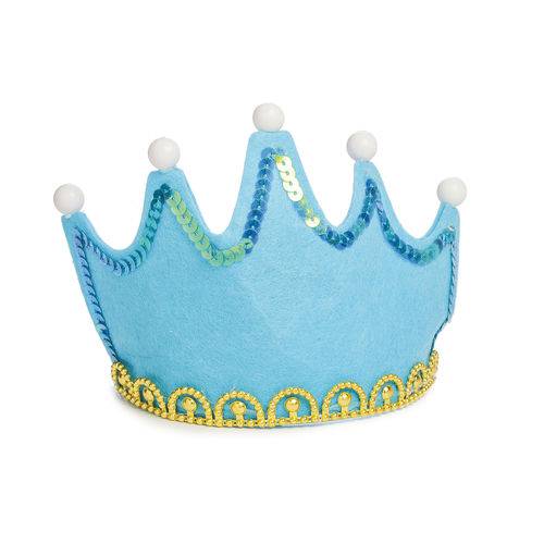 Tiara Acessório Carnaval Coroa Princesas com Luz Led Azul