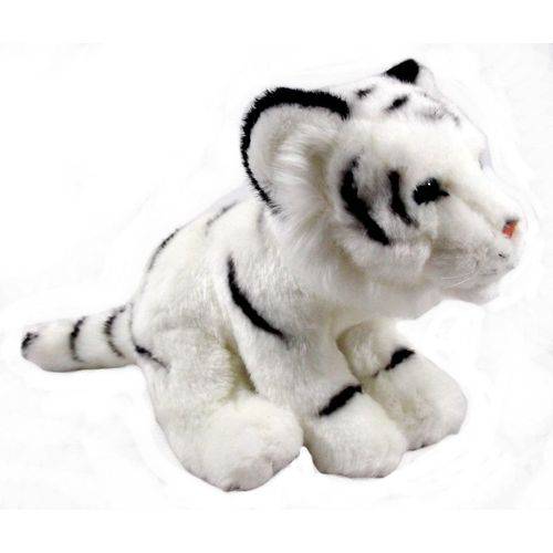 Tigre Branco de Pelúcia Filhote 20 Cm