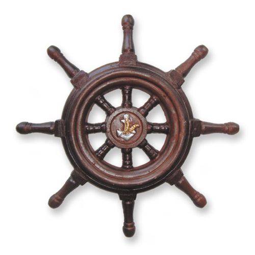 Timão de Barco Decorativo em Resina 32cm Náutica