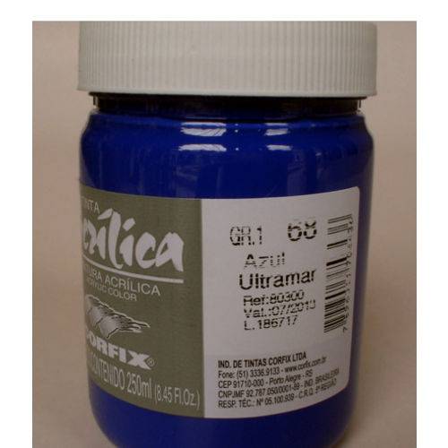 Tinta Acrílica Corfix Azul Ultramar #068 - 250ml G1