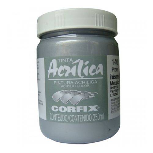 Tinta Acrilica Corfix Metalica Iridescente 250 Ml Prata 81300-140