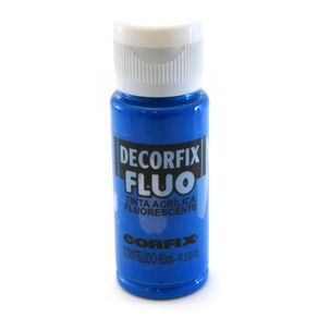 Tinta Acrílica Decorfix Fluo 60ml Corfix Avulso Azul 1023