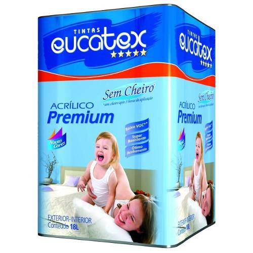 Tinta Acrilica Fosca Premium Eucatex Branca 18lts.