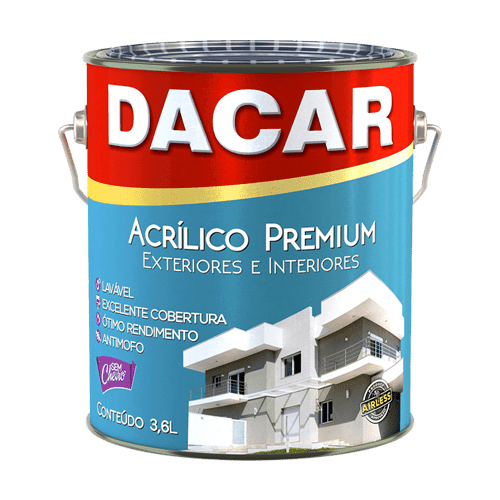 Tinta Acrílica Fosco Branco Premium Dacar 3,6l