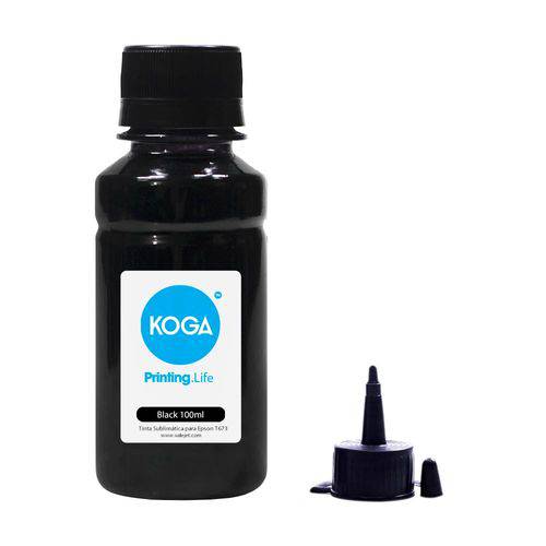 Tinta Bulk Ink Sublimática para Impressora Epson T673 Black 100ml Koga