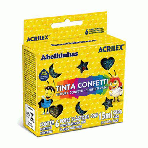 Tinta Confetti 6 Cores Acrilex