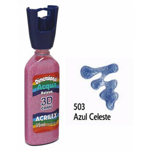Tinta Dimensional Acqua 3d Relevo Azul Celeste Acrilex 503