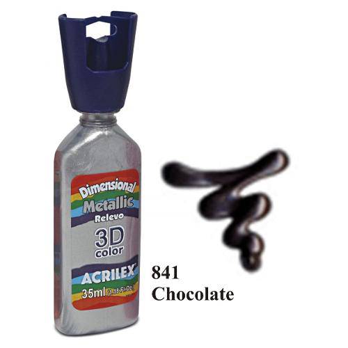 Tinta Dimensional Metallic 3d Relevo Chocolate Acrilex 814
