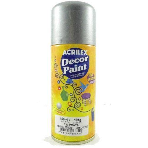 Tinta em Spray Decor Acrilex 150 Ml - Prata