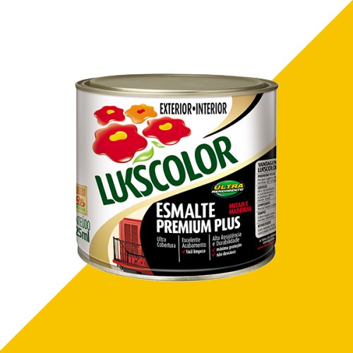 Tinta Esmalte Brilho Amarelo Premium Lukscolor 0,225l