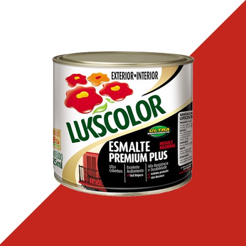 Tinta Esmalte Brilho Vermelho Premium Lukscolor 0,225l