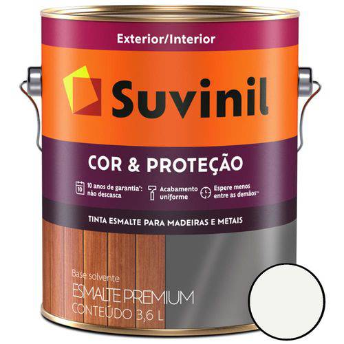 Tinta Esmalte Sintético Cor e Proteção Brilhante para Madeira e Metal Branco 3,6 Litros - 53375861 -