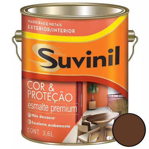 Tinta Esmalte Sintético Cor e Proteção Brilhante para Madeira e Metal Tabaco 3,6 Litros - 53381267 -