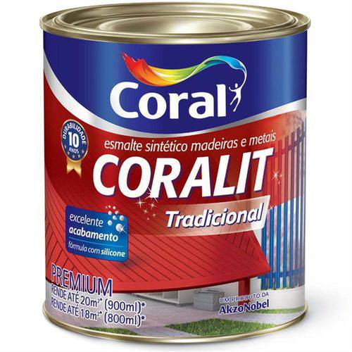 Tinta Esmalte Sintético Coralit Tradicional Brilhante para Madeira e Metal Azul França 900ml - CORAL