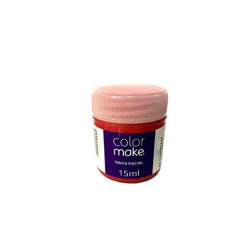 Tinta Facial Color Make Liquida 15ml Vermelha