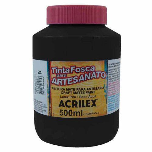 Tinta Fosca para Artesanato Acrilex 500 Ml Preto 520