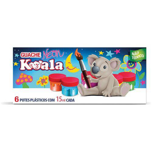 Tinta Guache 015ml 06 Cores Neon Koala Delta Estojo