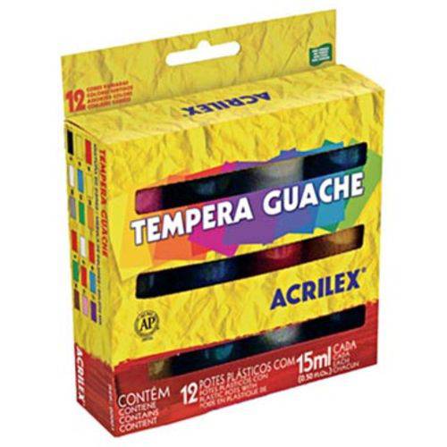 Tinta Guache 12 Cores - Acrilex