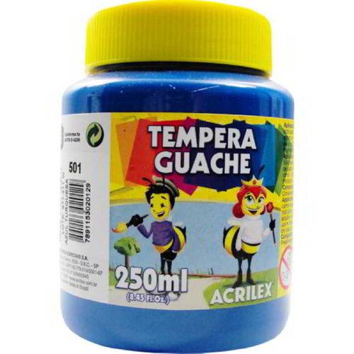Tinta Guache 250ml Azul Turquesa 501 Acrilex
