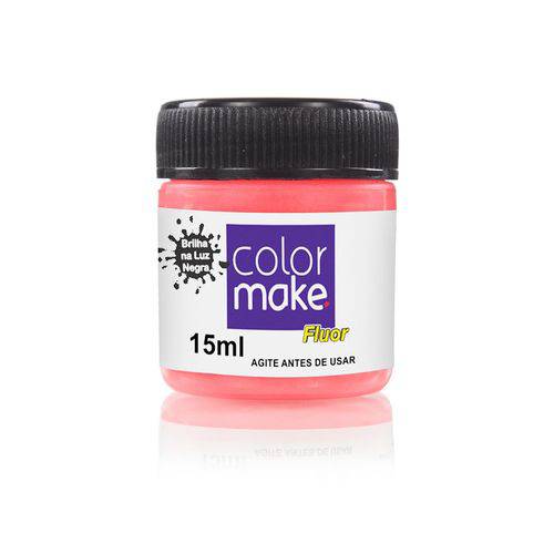 Tinta Liquida Fluorescente com 15 ML Vermelho - Color Make