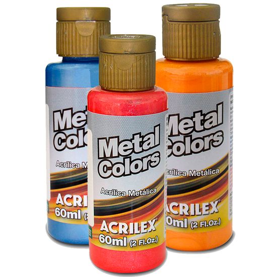Tinta Metal Colors Acrílica Metálica 60ml - Acrilex 513 - Verde Musgo