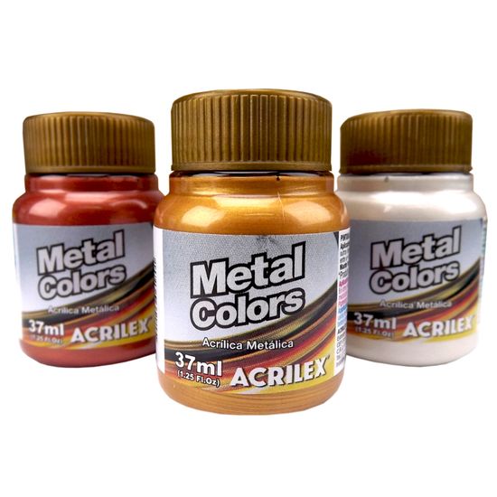 Tinta Metal Colors Acrílica Metálica 37ml - Acrilex 532 - Ouro
