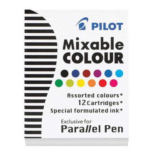 Tinta P/ Caneta Tinteiro Pilot Parallel Pen 012 Cores IC-P3-AST