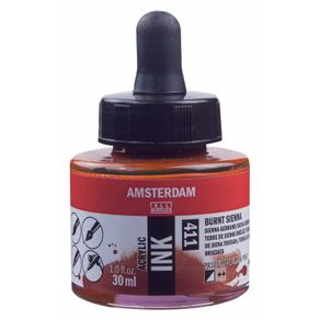 Tinta para Caligrafia Amsterdam Acrylic Ink 30 Ml Talens Avulso BURNT SIENNA 411