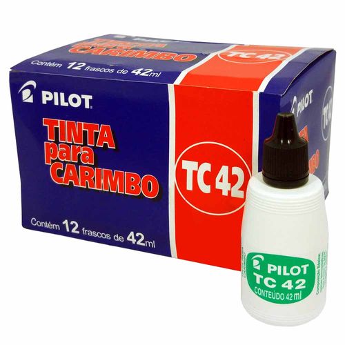 Tinta para Carimbo Pilot TC42 Preta 12 Unidades 11283