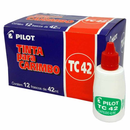 Tinta para Carimbo Pilot TC42 Vermelha 12 Unidades 11284