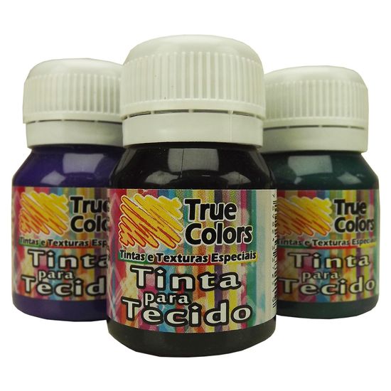 Tinta para Tecido 37ml Cores Escuras - True Colors 1000 - Preto