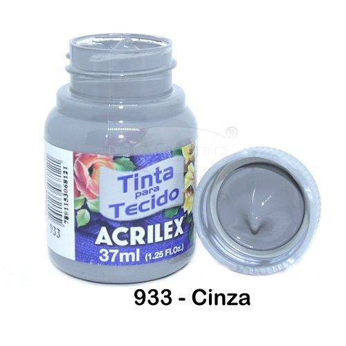 Tinta para Tecido Acrilex Fluor 37ml - 933 Cinza