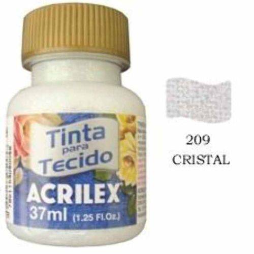 Tinta para Tecido Acrilex Glitter 37ml Cristal 209
