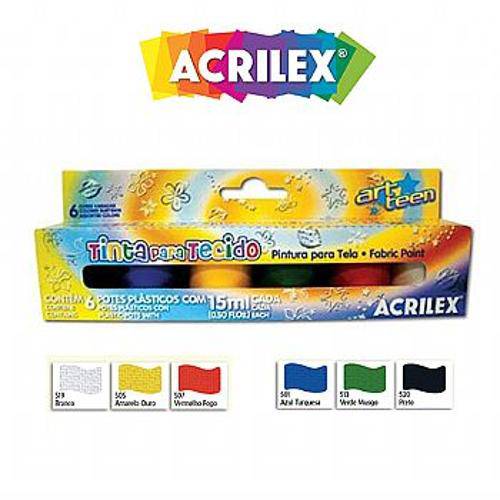 Tinta para Tecido Fosca Kit com 6 Unid - Acrilex