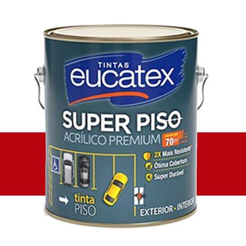 Tinta Piso Acrílico Premium Eucatex 3,6 L Vermelho Segurança