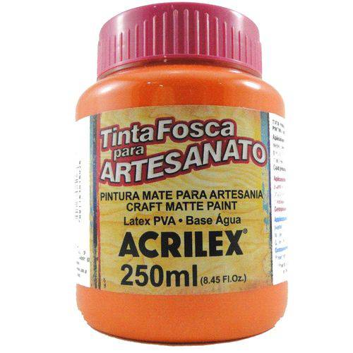 Tinta PVA Acrilex Fosca Artesanato 250 Ml Laranja 03225-517