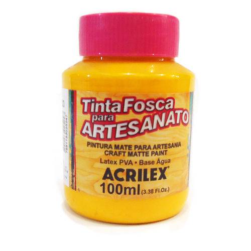 Tinta Pva Fosca para Artesanato 100ml 833 Amarelo Gema - Acrilex