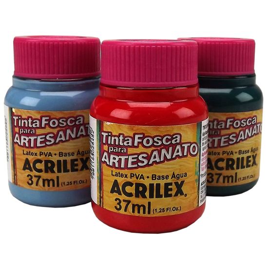Tinta PVA Fosca para Artesanato Cores Neutras 37ml - Acrilex 507 - Vermelho Fogo