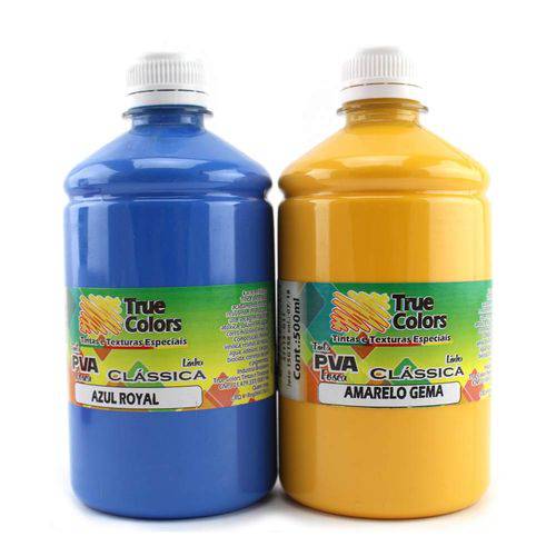 Tinta Pva para Artesanato Fosca 500ml Cores Escuras - True Colors