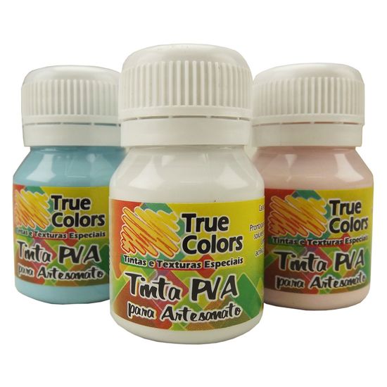 Tinta PVA para Artesanato Fosca 37ml Cores Claras - True Colors 7101 - Branco