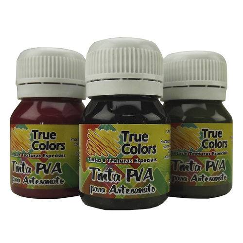 Tinta Pva para Artesanato Fosca 37ml Cores Escuras - True Colors