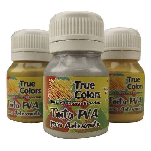 Tinta Pva para Artesanato Metalizada 37ml - True Colors