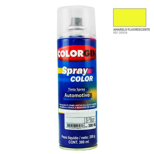 Tinta Spray Automotiva Colorgin Amarelo Fluorescente 300mL