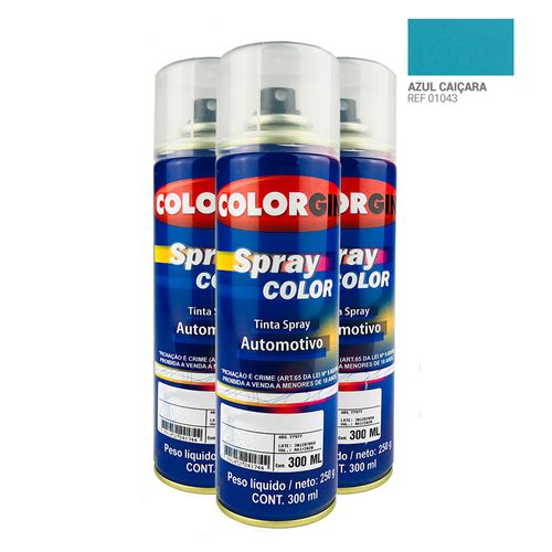 Tinta Spray Automotiva Colorgin Azul Caicara 300mL 3UN