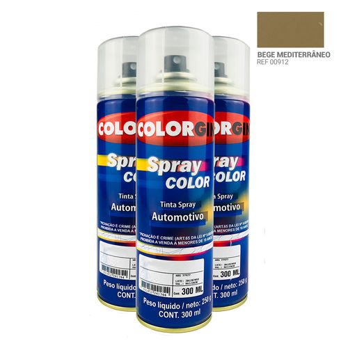 Tinta Spray Automotiva Colorgin Bege Mediterraneo 300mL 3UN