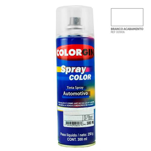 Tinta Spray Automotiva Colorgin Branco Acabamento 300mL