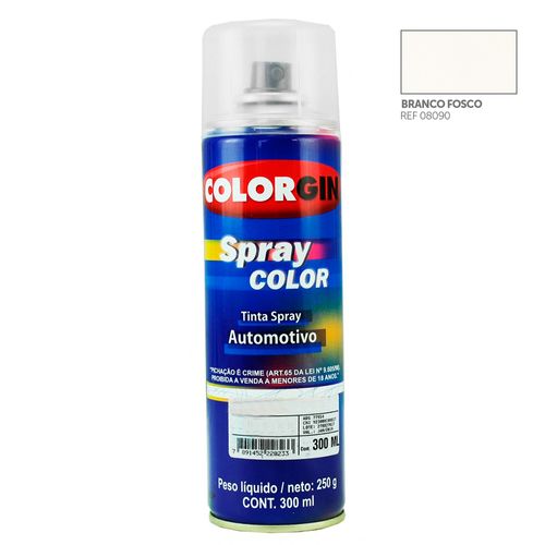 Tinta Spray Automotiva Colorgin Branco Fosco 300mL