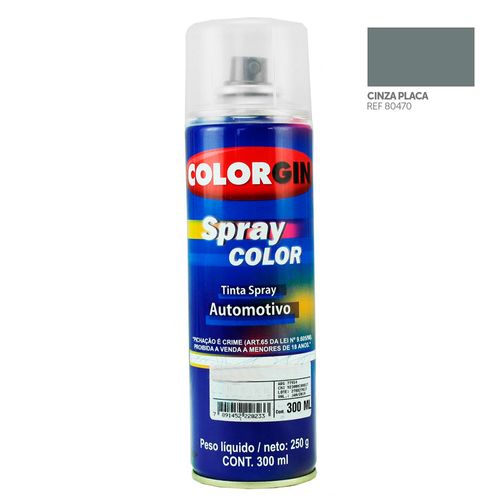 Tinta Spray Automotiva Colorgin Cinza Placa 300mL