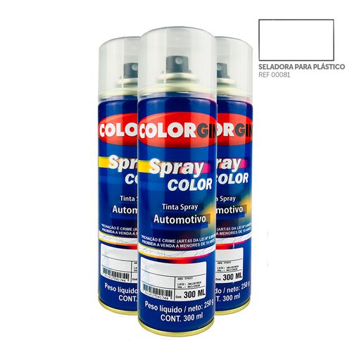 Tinta Spray Automotiva Colorgin Seladora P/ Plasticos 300mL 3UN