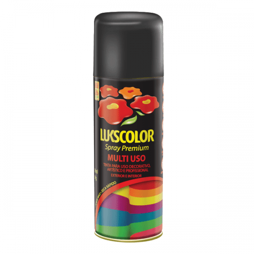 Tinta Spray Brilho Preto Lukscolor 0,4l